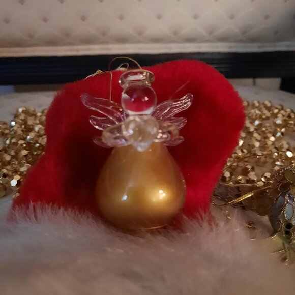 Ice Cream Cone, Angel, Humming Bird, Bell Ornaments & 18' Gold Faceted Garland - Picture 6 of 6